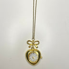 dorothy heart watch necklace in gold tone