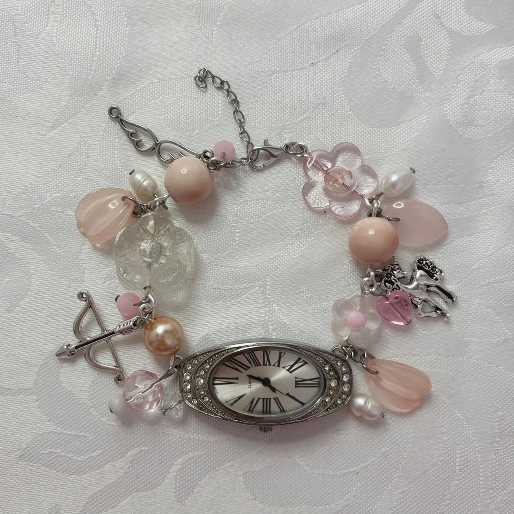 fairytale princess working beaded watch bracelet