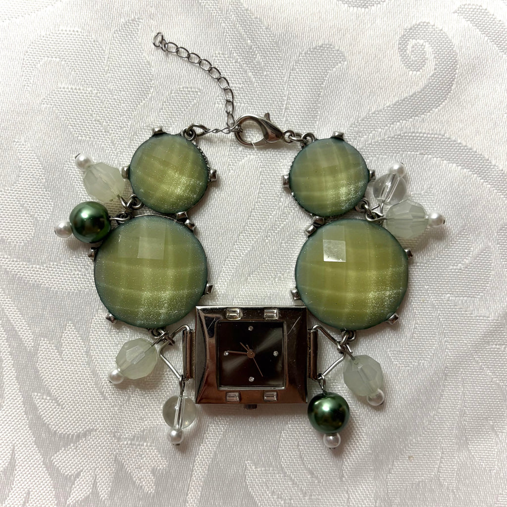 aero working beaded watch bracelet