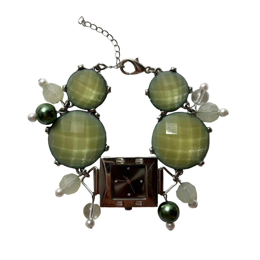 aero working beaded watch bracelet