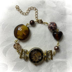 leopard working beaded watch bracelet