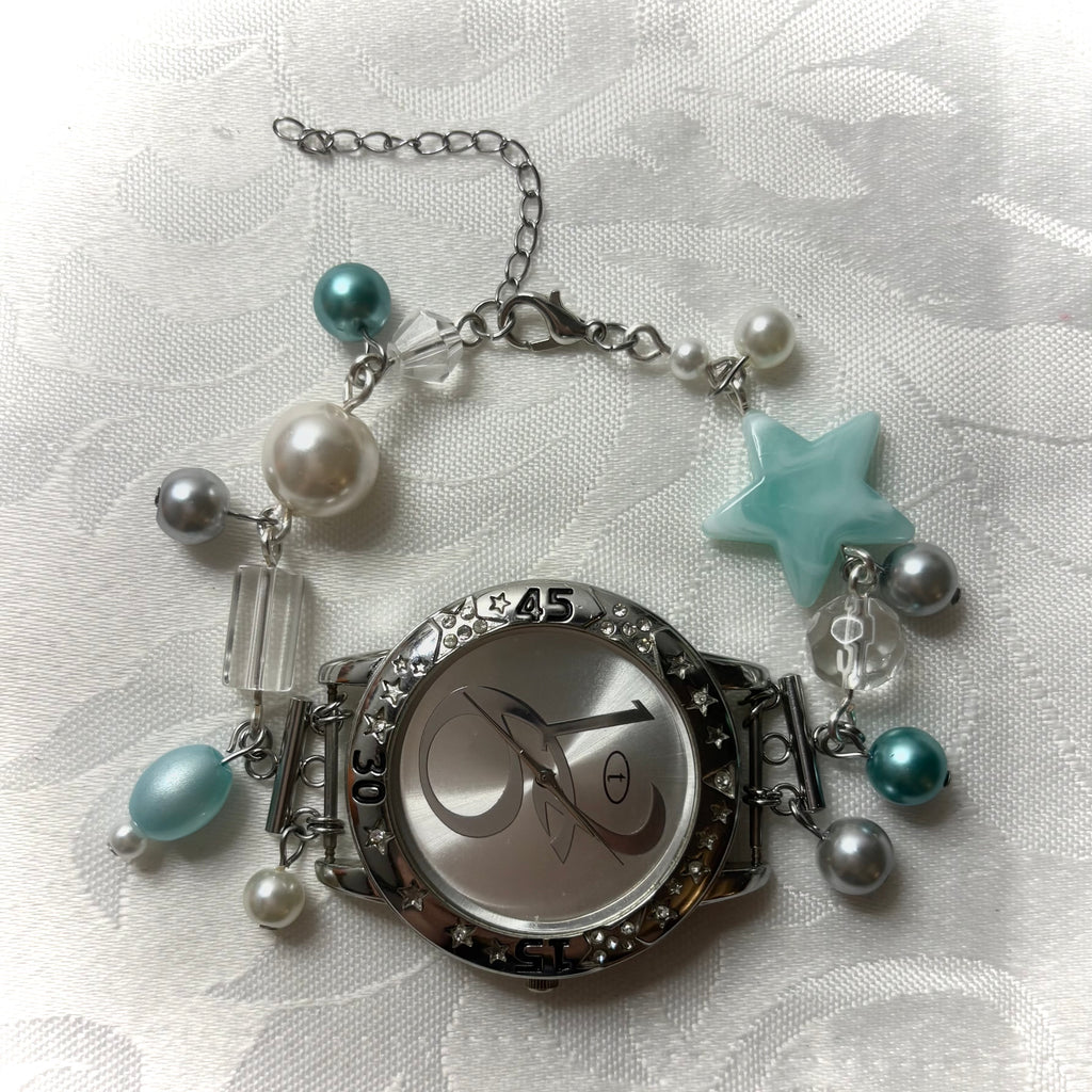 superstar working beaded watch bracelet