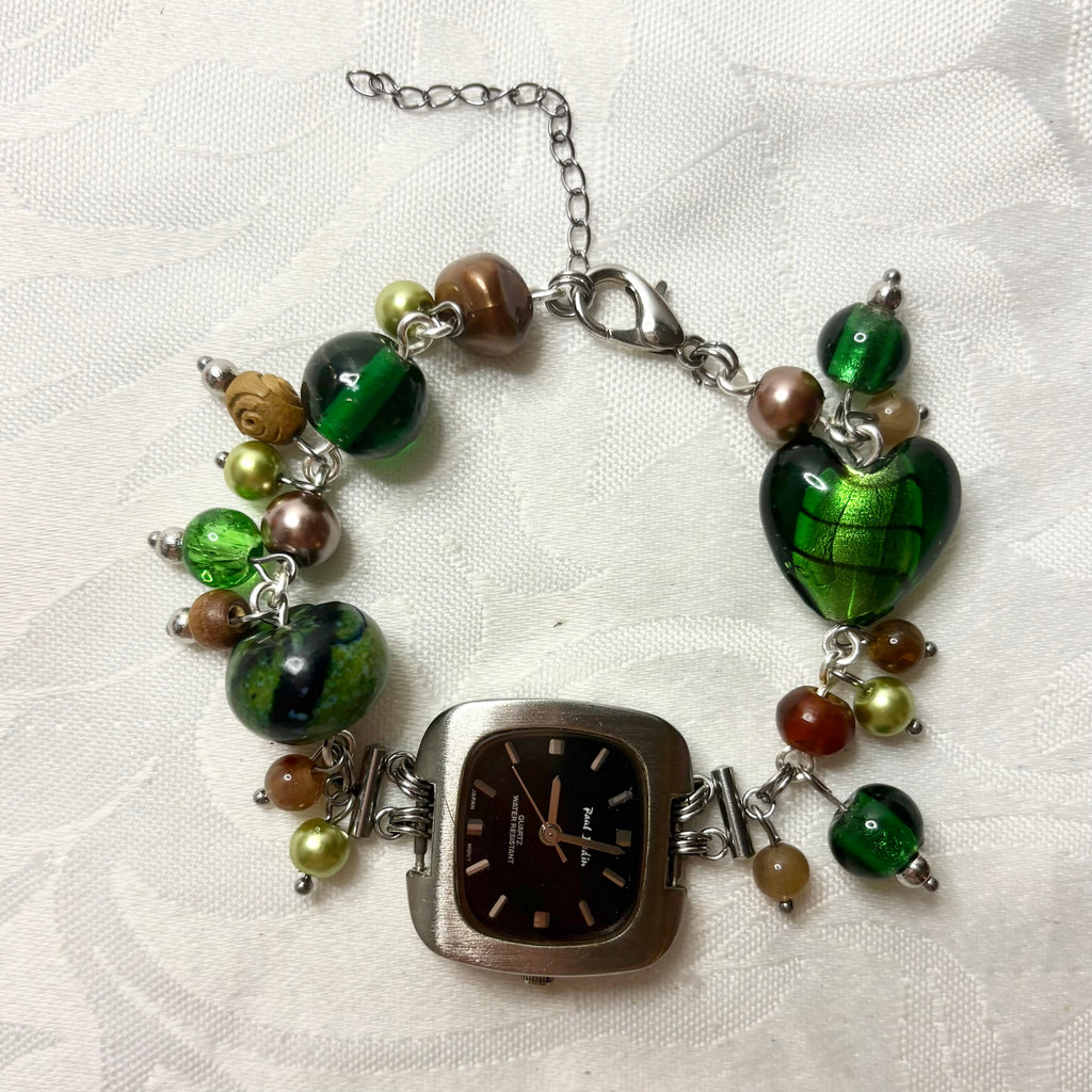 woodland working beaded watch bracelet