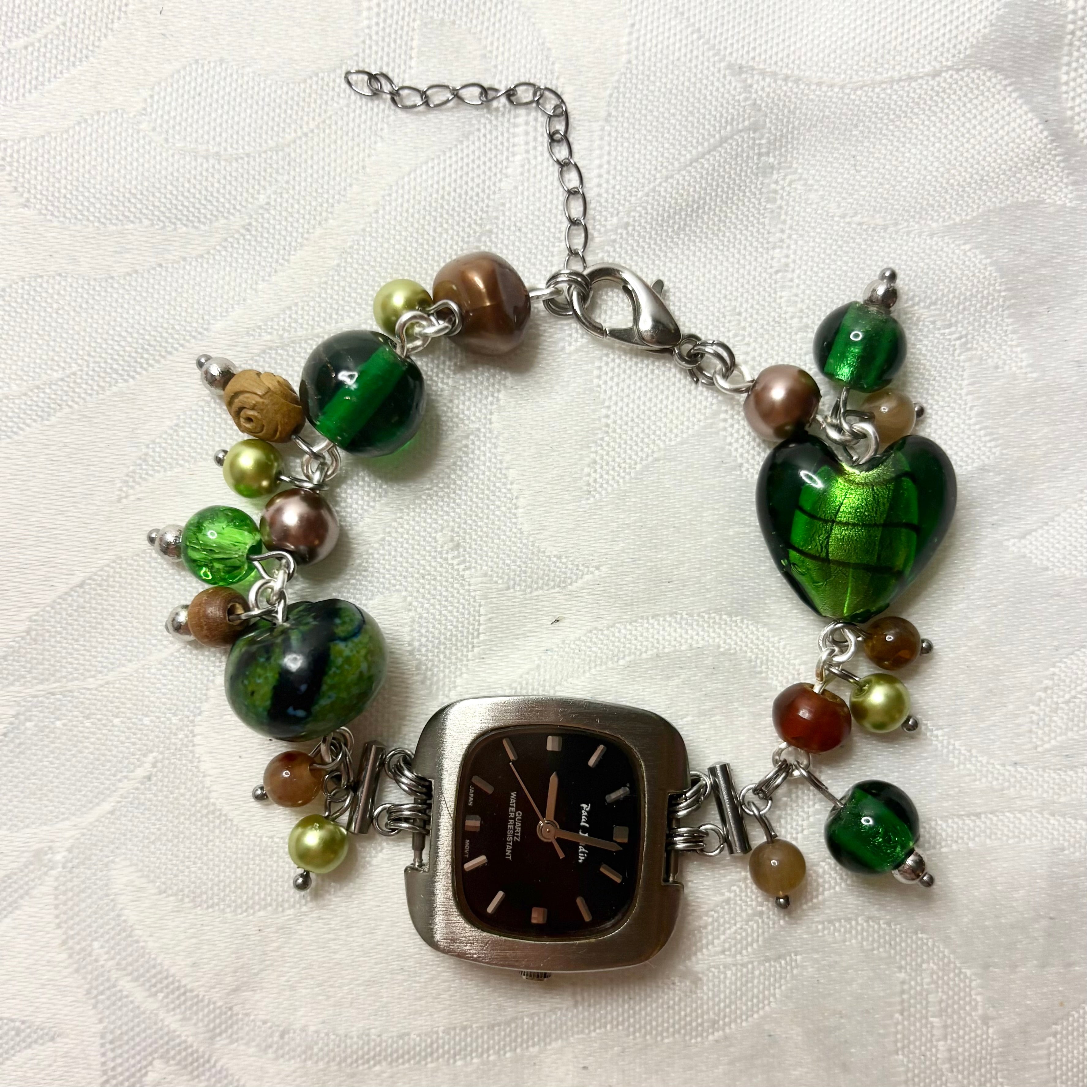 woodland working beaded watch bracelet
