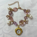 petunia working beaded watch bracelet