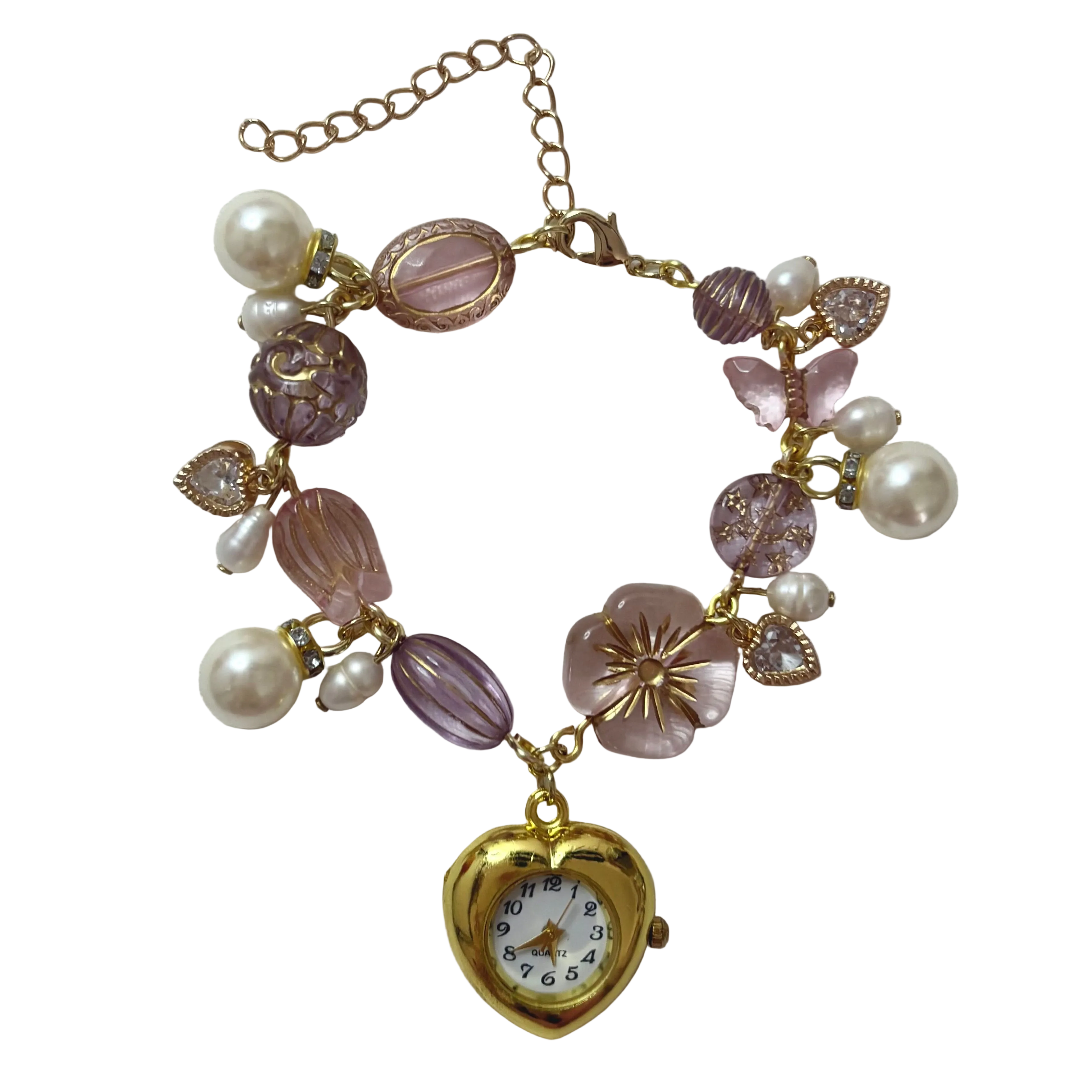 petunia working beaded watch bracelet