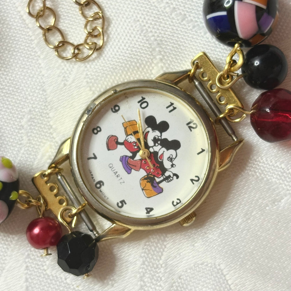 mouse working beaded watch bracelet
