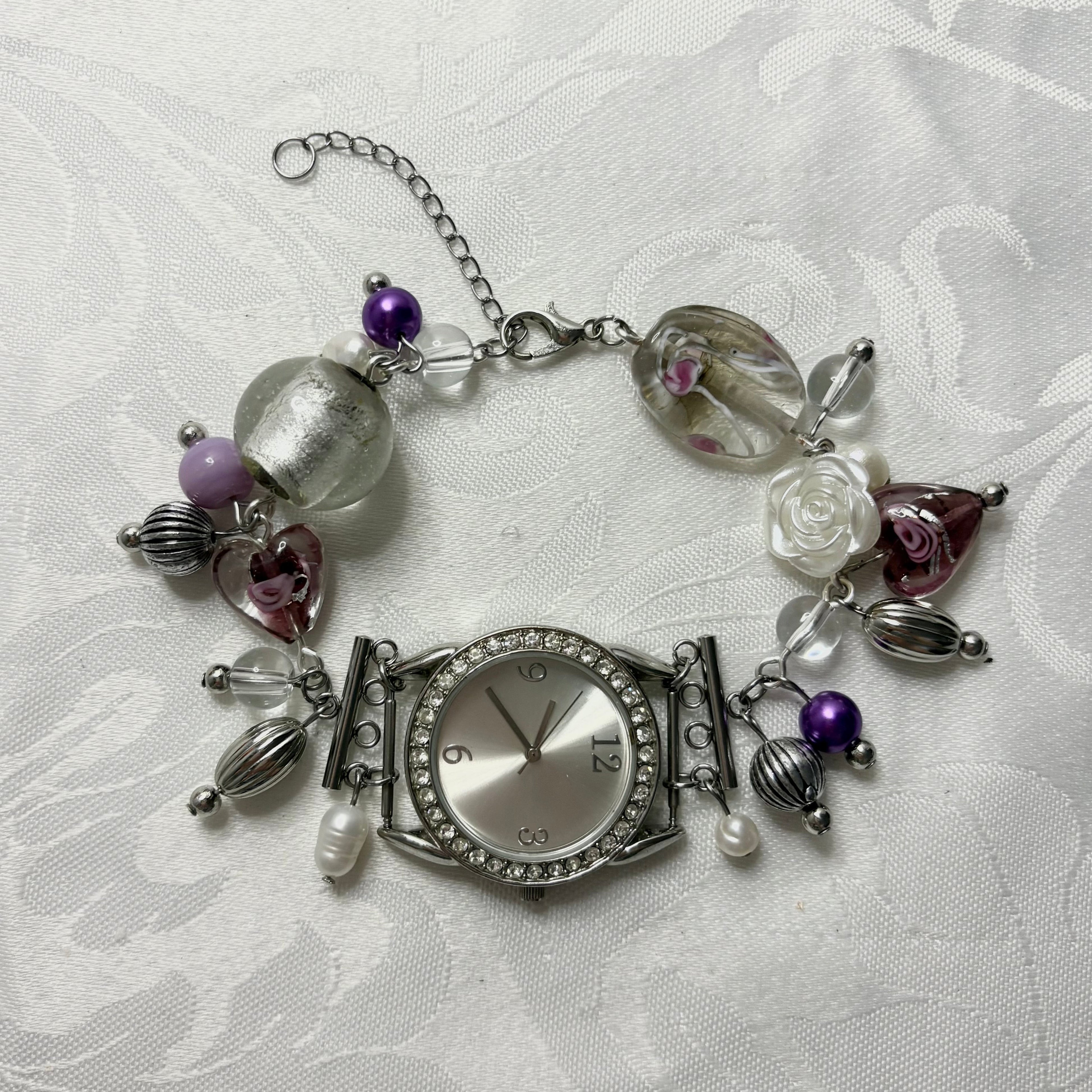 julia working beaded watch bracelet