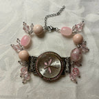 pink butterfly working watch bracelet