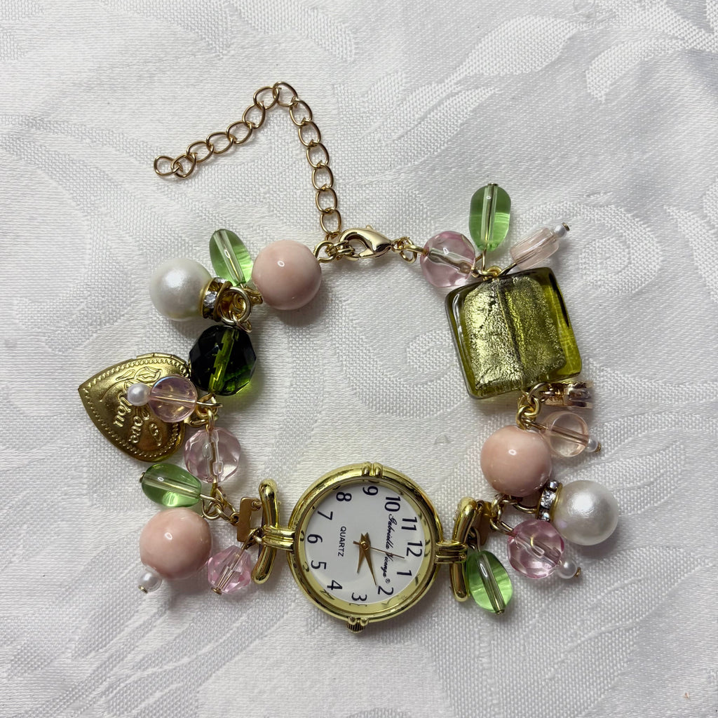 swamp fairy working beaded watch bracelet