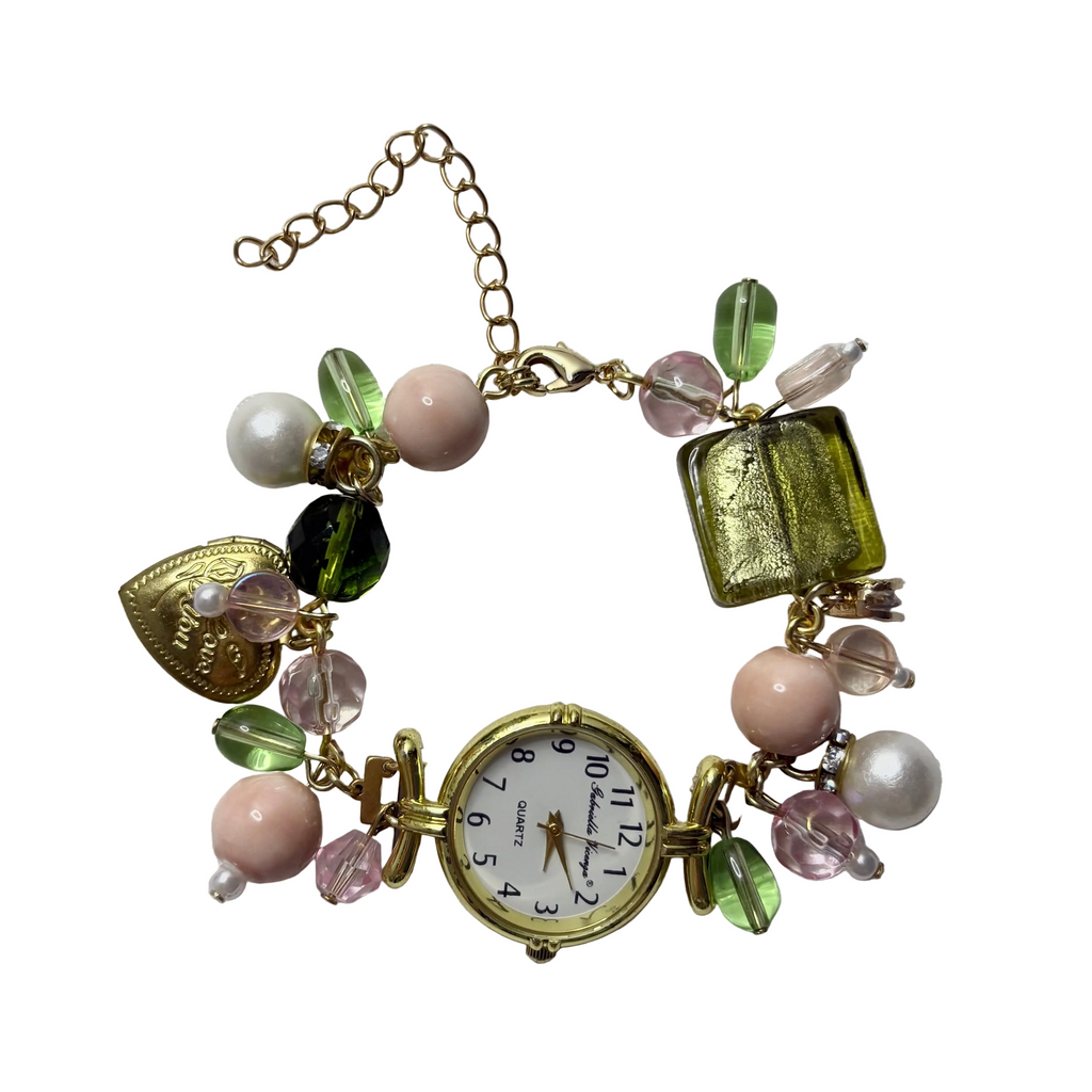 swamp fairy working beaded watch bracelet