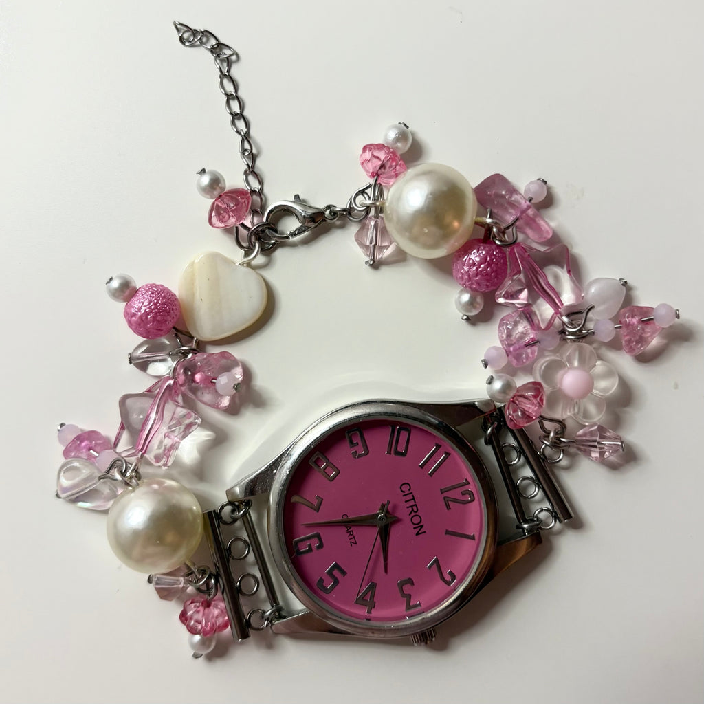pretty princess beaded watch bracelet