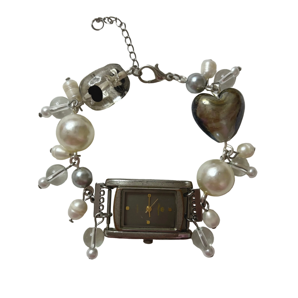 manhattan working beaded watch bracelet