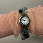 true blue beaded watch bracelet