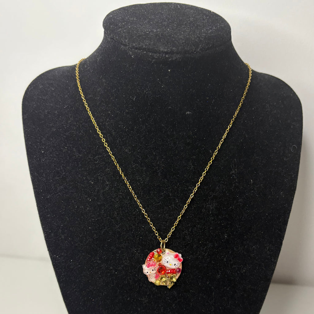 bronze kitty necklace