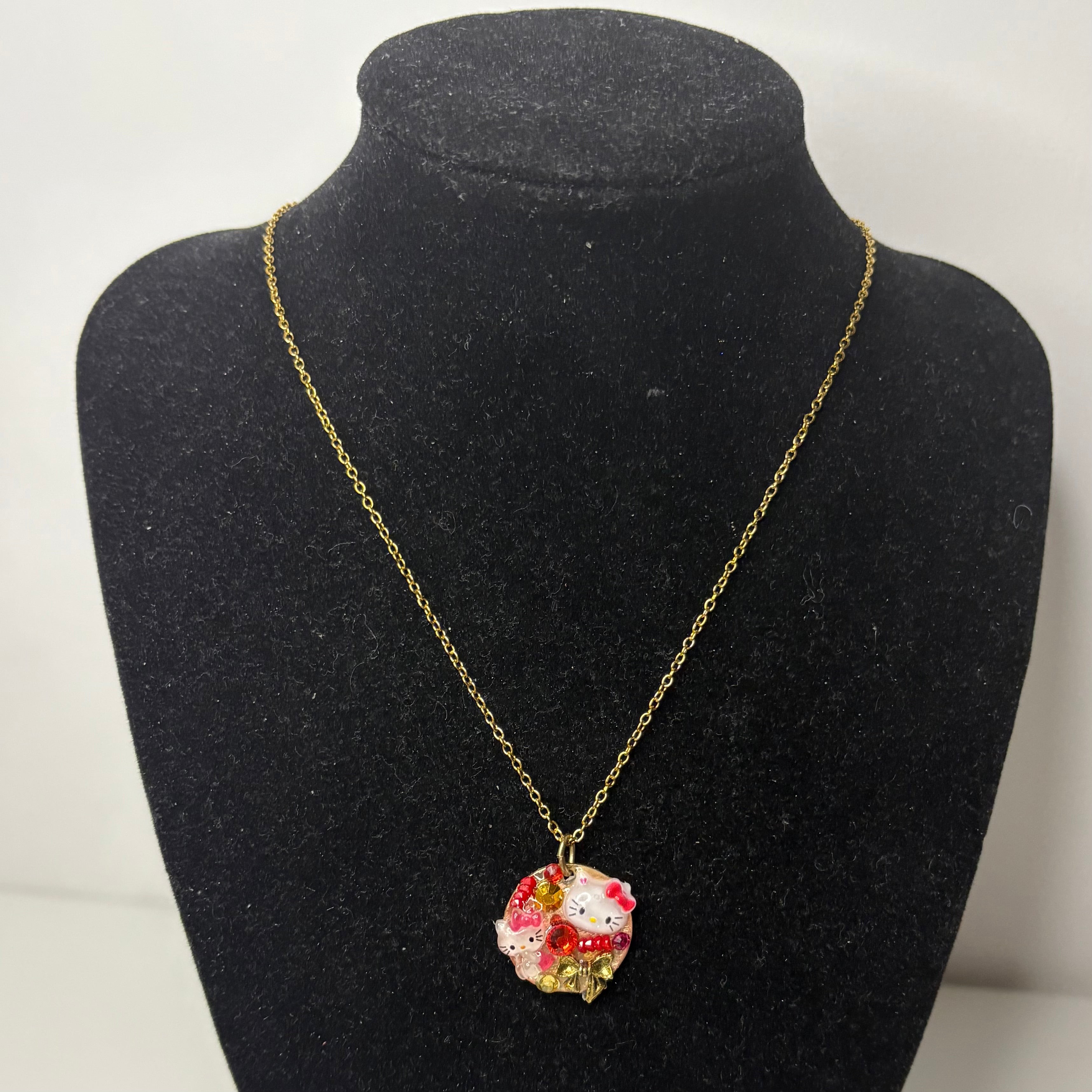 bronze kitty necklace