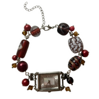 red ready working beaded watch bracelet