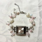 snowy working beaded watch bracelet