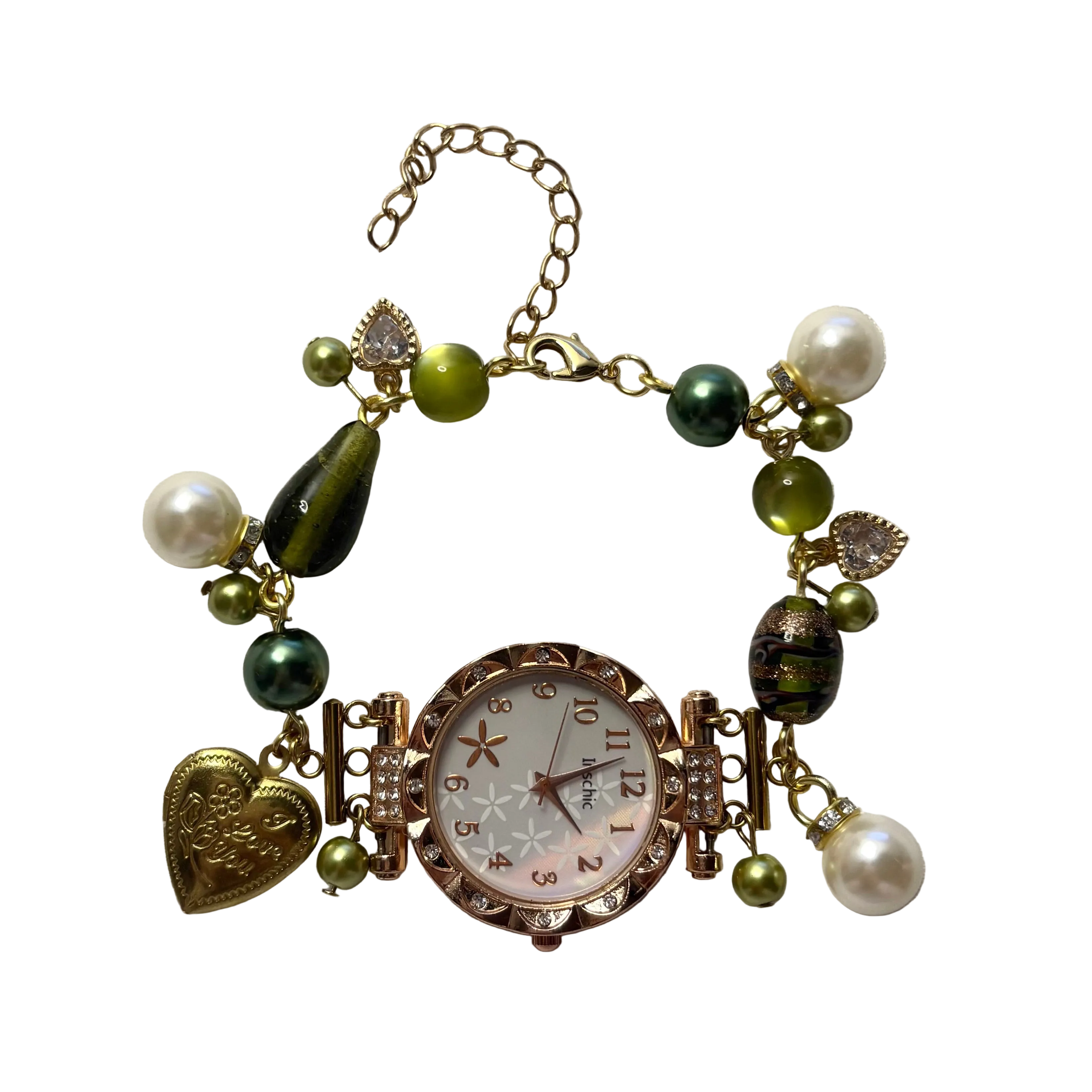 louisiana working beaded watch bracelet