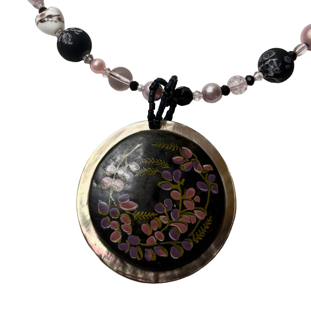 orchid tree beaded necklace