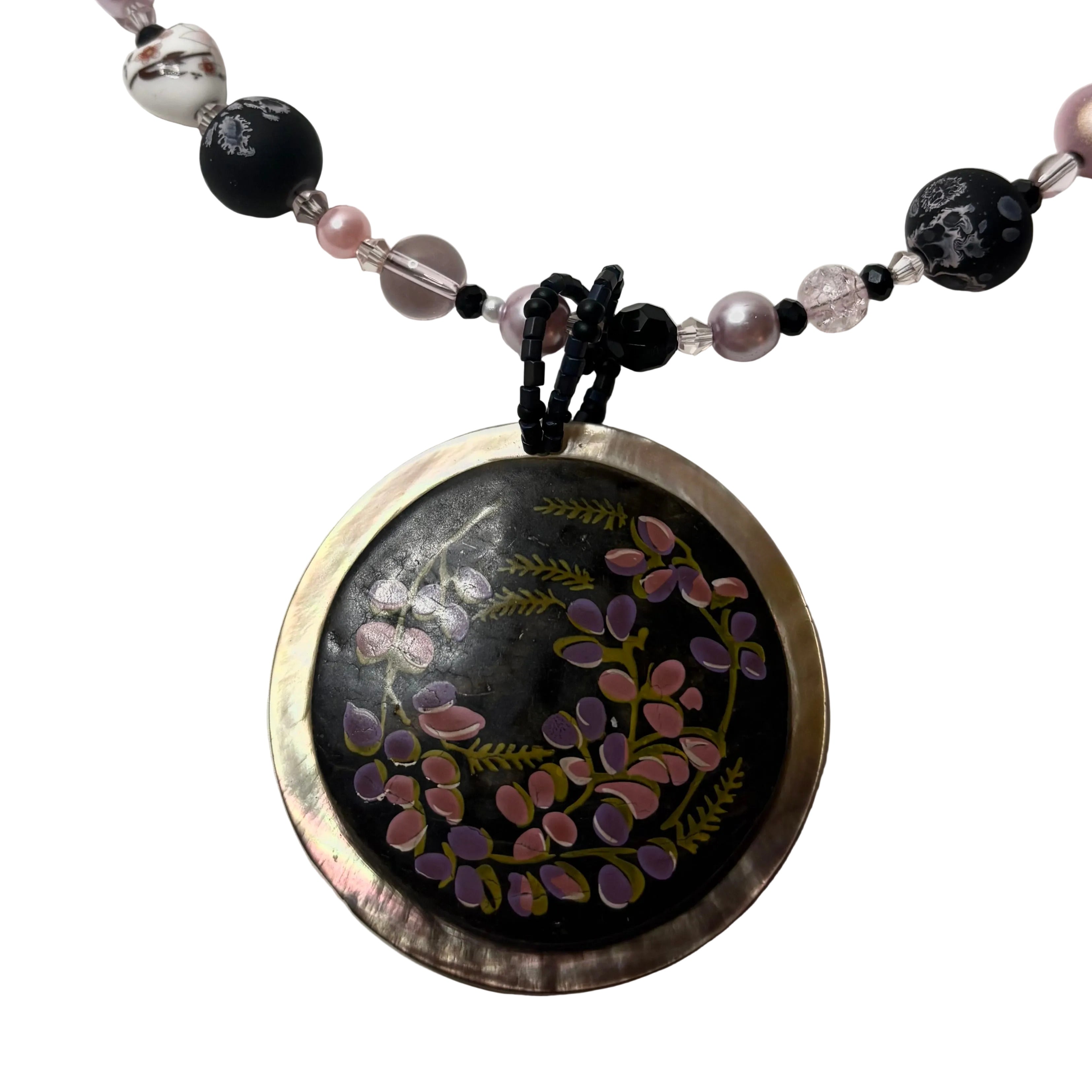 orchid tree beaded necklace