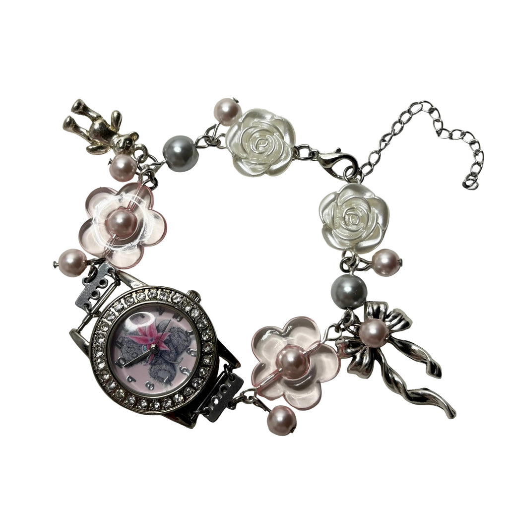 teddy bear beaded watch bracelet