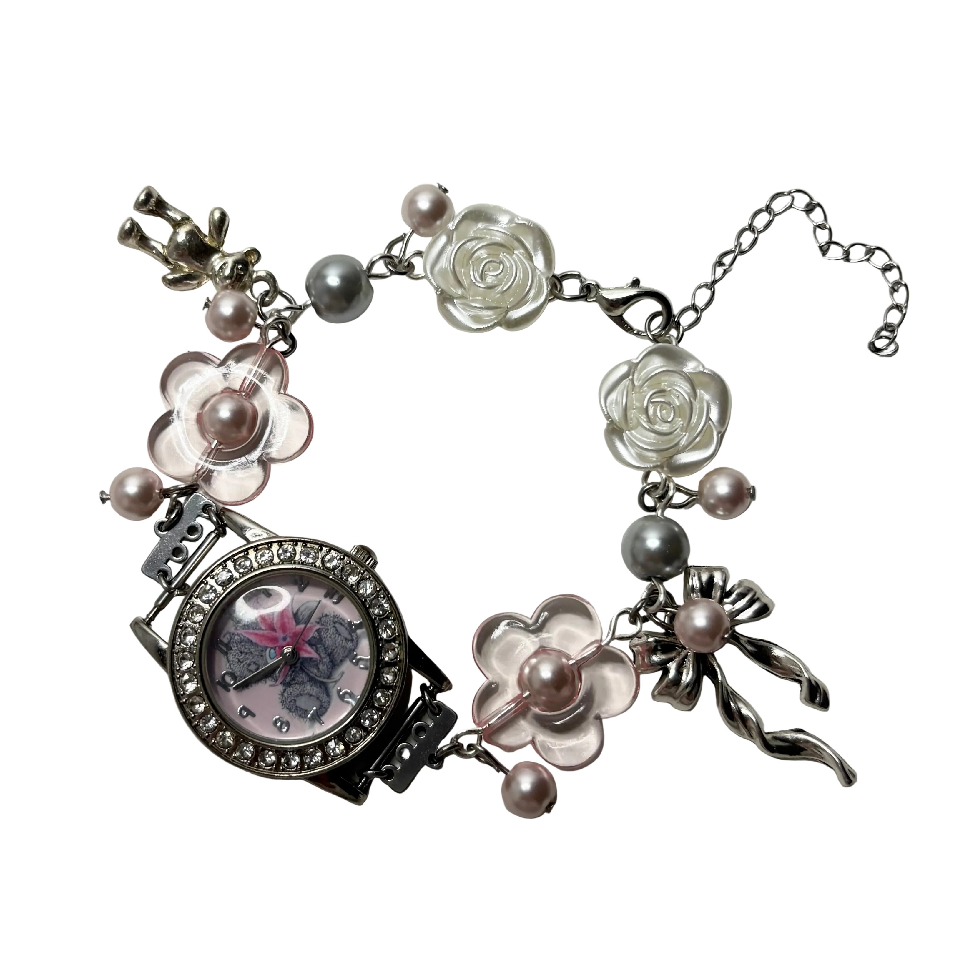teddy bear beaded watch bracelet
