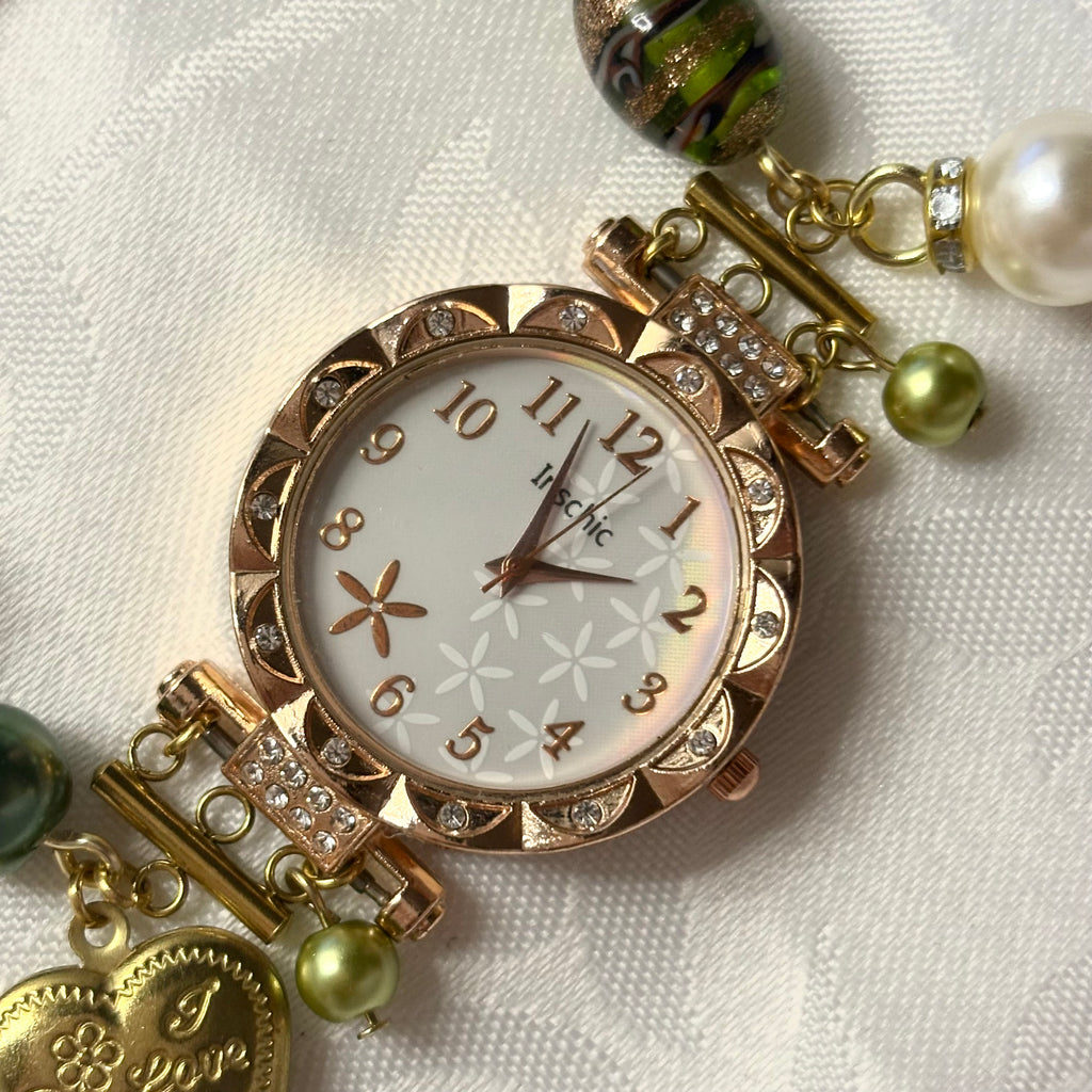 louisiana working beaded watch bracelet