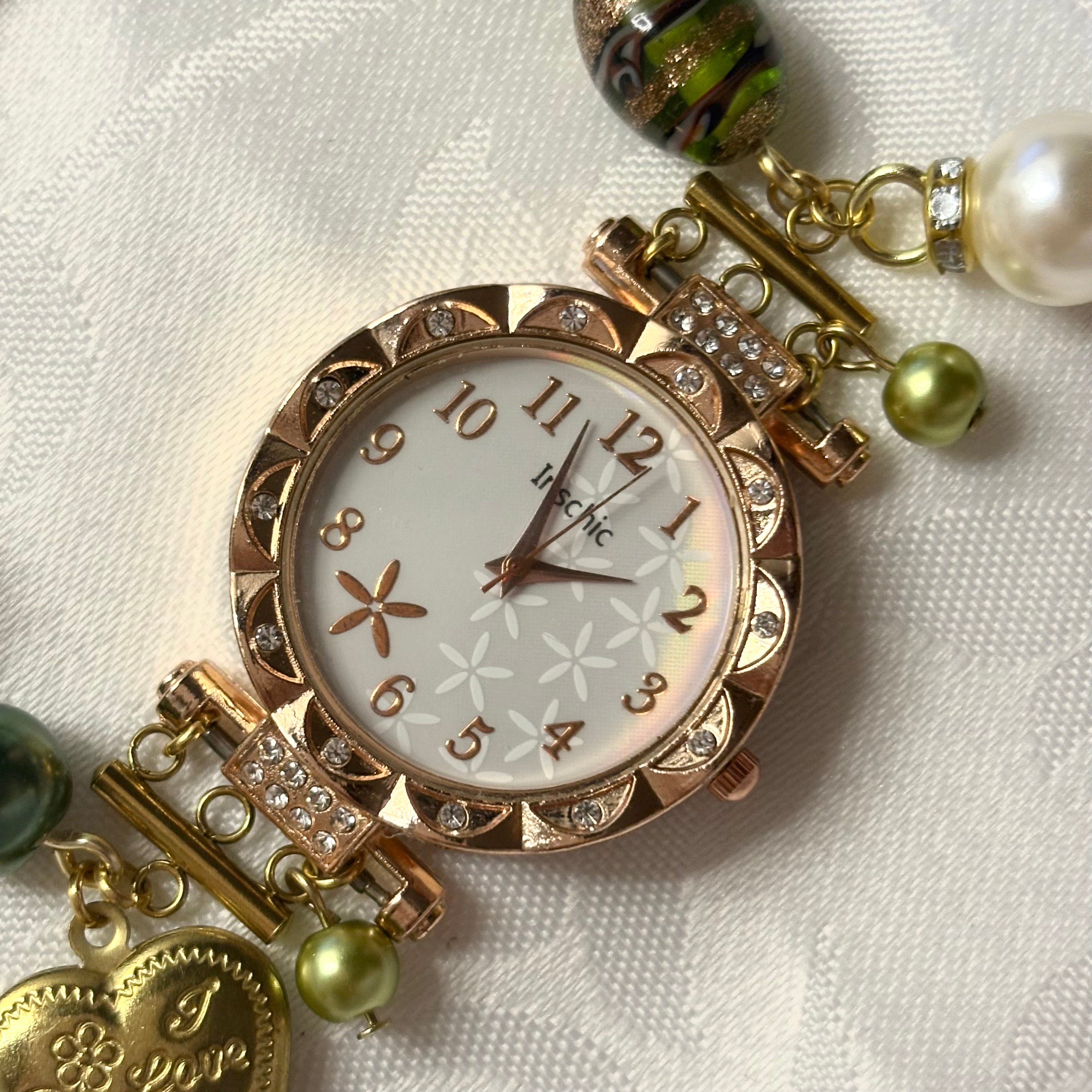 louisiana working beaded watch bracelet