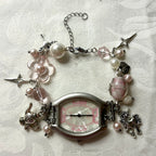 pink castle working watch bracelet