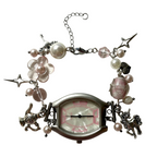 pink castle working watch bracelet