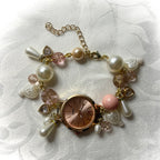 peachy working beaded watch bracelet