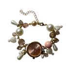 peachy working beaded watch bracelet