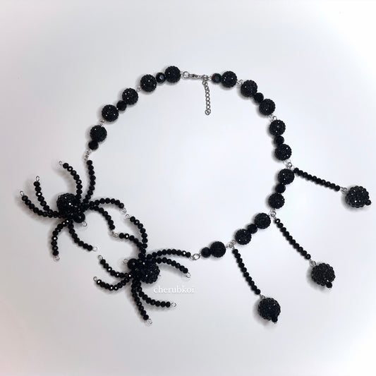 black spider necklace