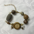 earthy working beaded watch bracelet