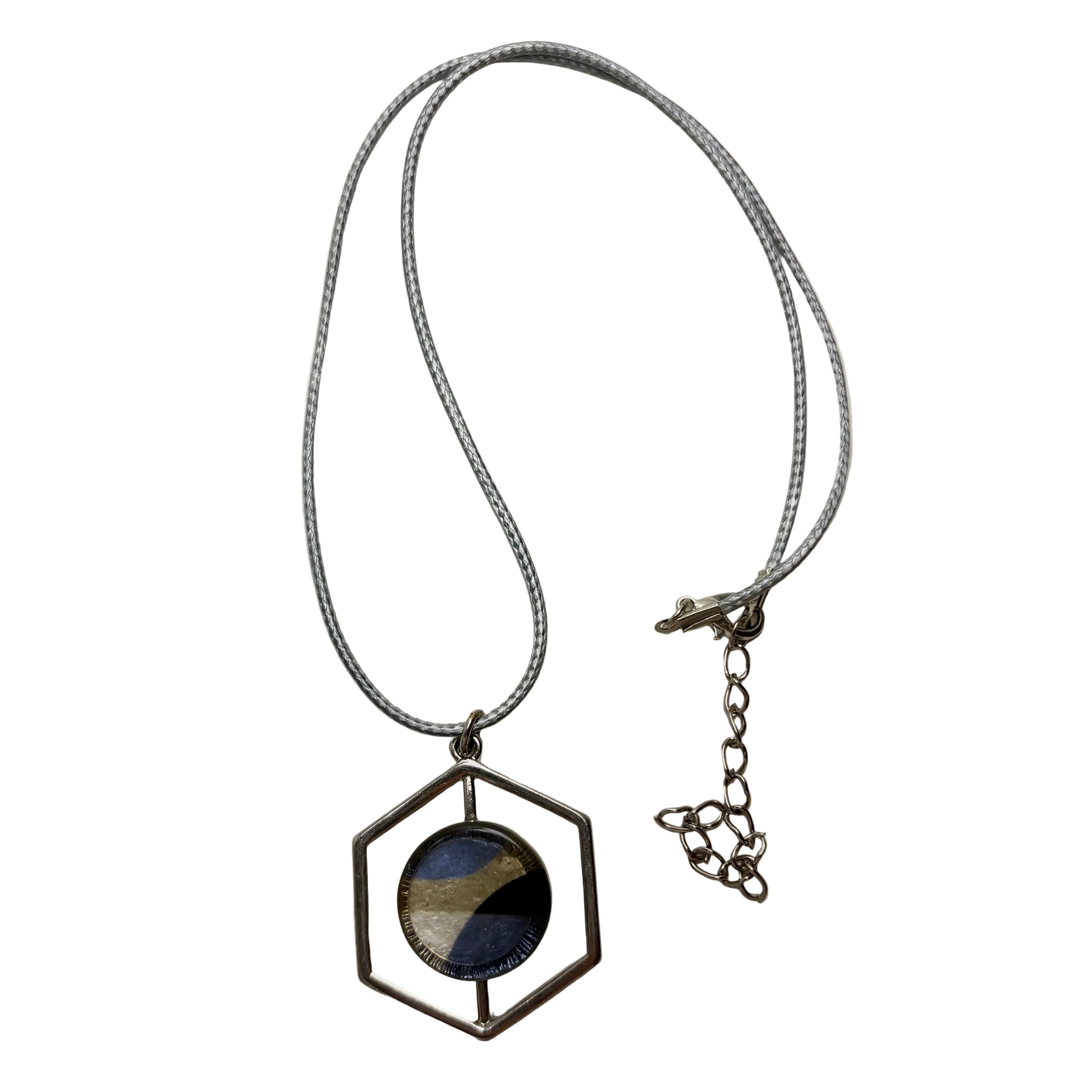 hexagonal cord necklace