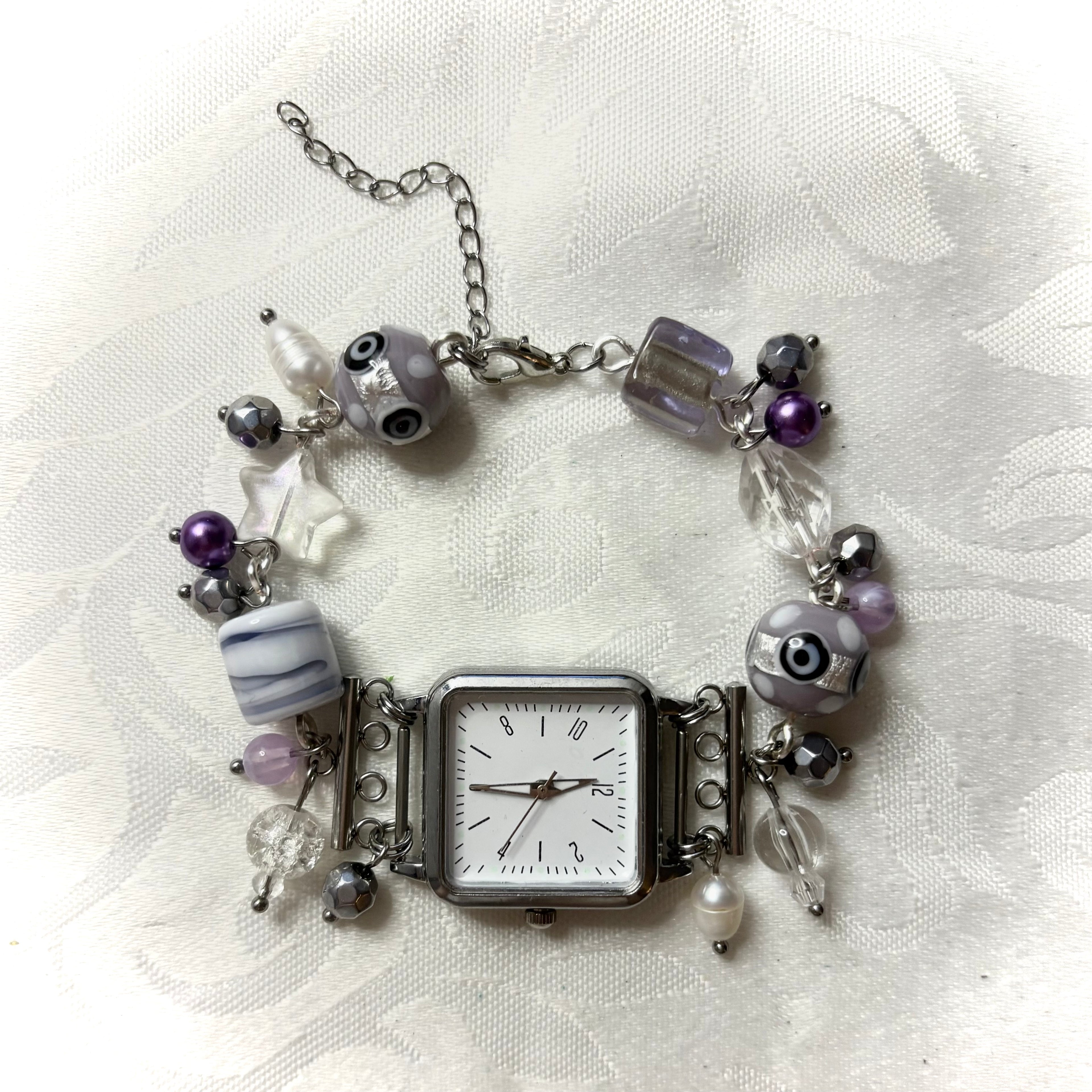 cosmic working beaded watch bracelet