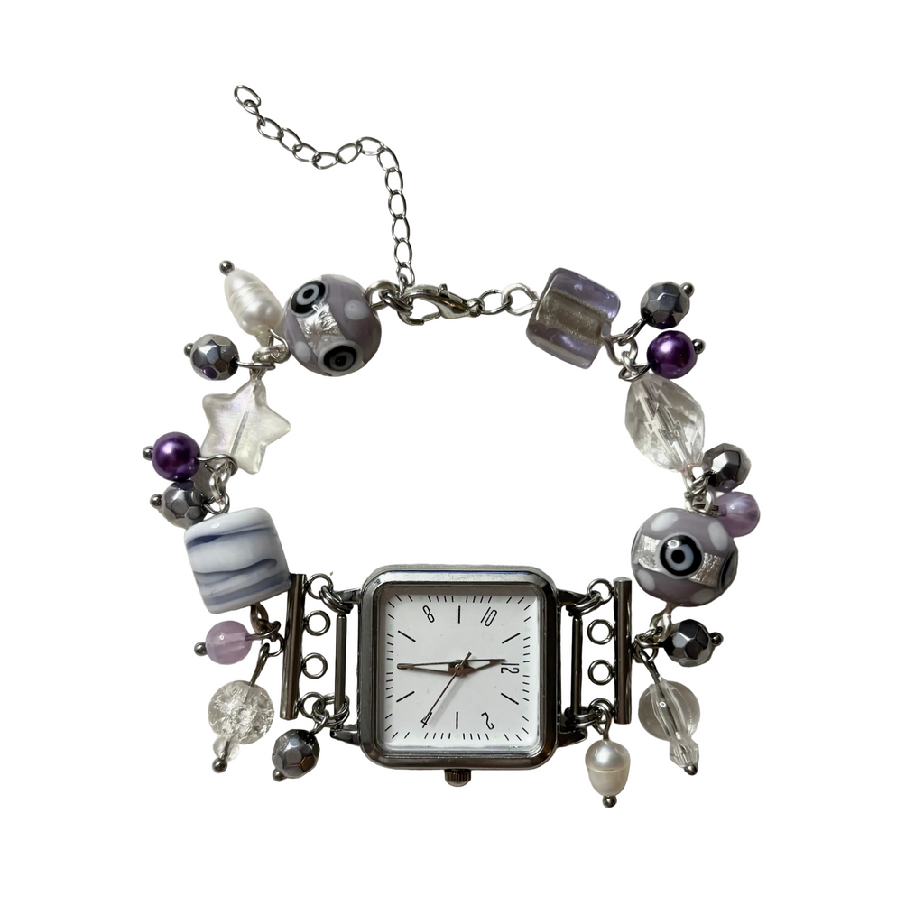 cosmic working beaded watch bracelet