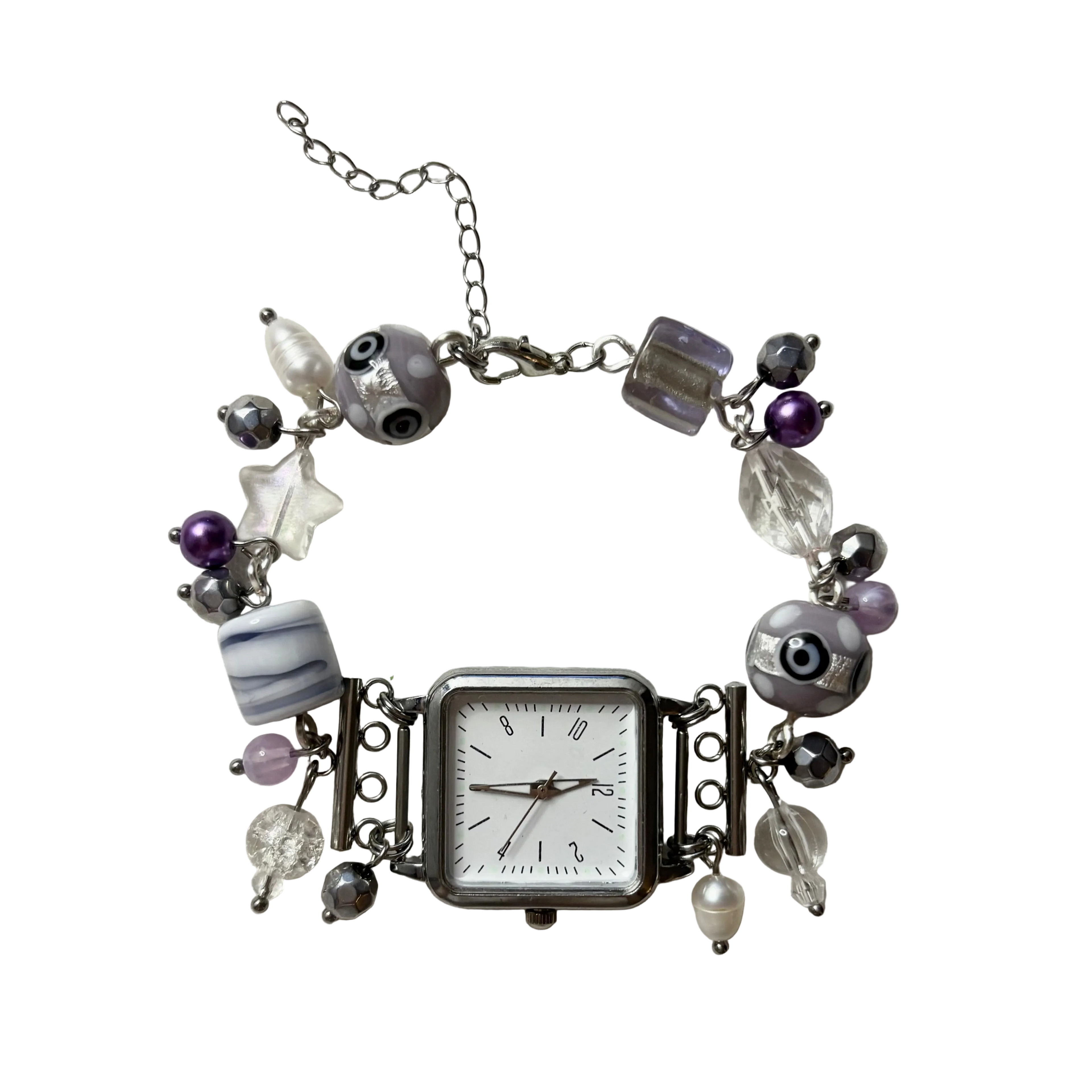 cosmic working beaded watch bracelet