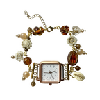 autumn leaves working beaded watch bracelet