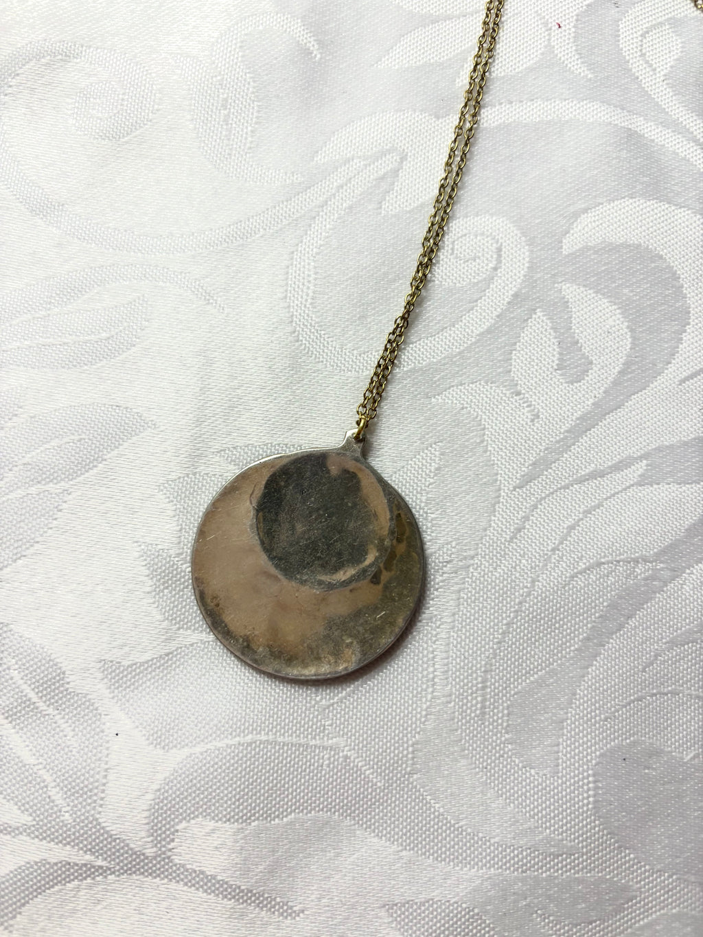 vintage flower pendant necklace