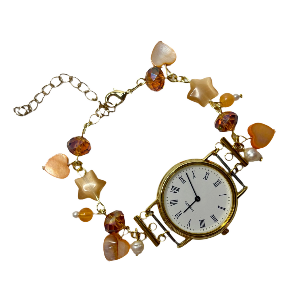 sun and stars beaded watch bracelet