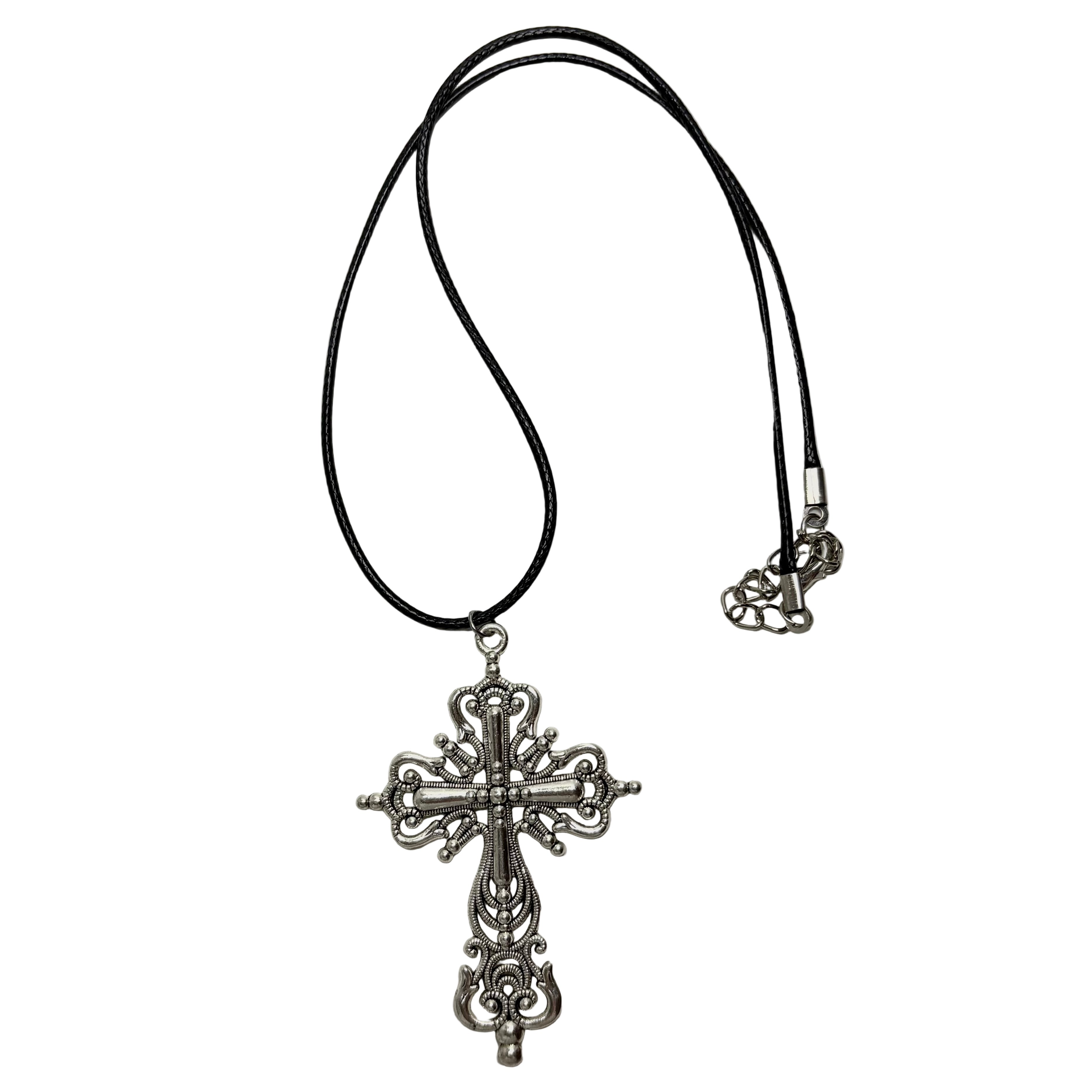 cross cord necklace