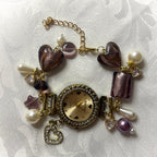 rhinestone princess working beaded watch bracelet