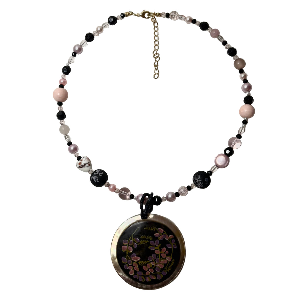 orchid tree beaded necklace