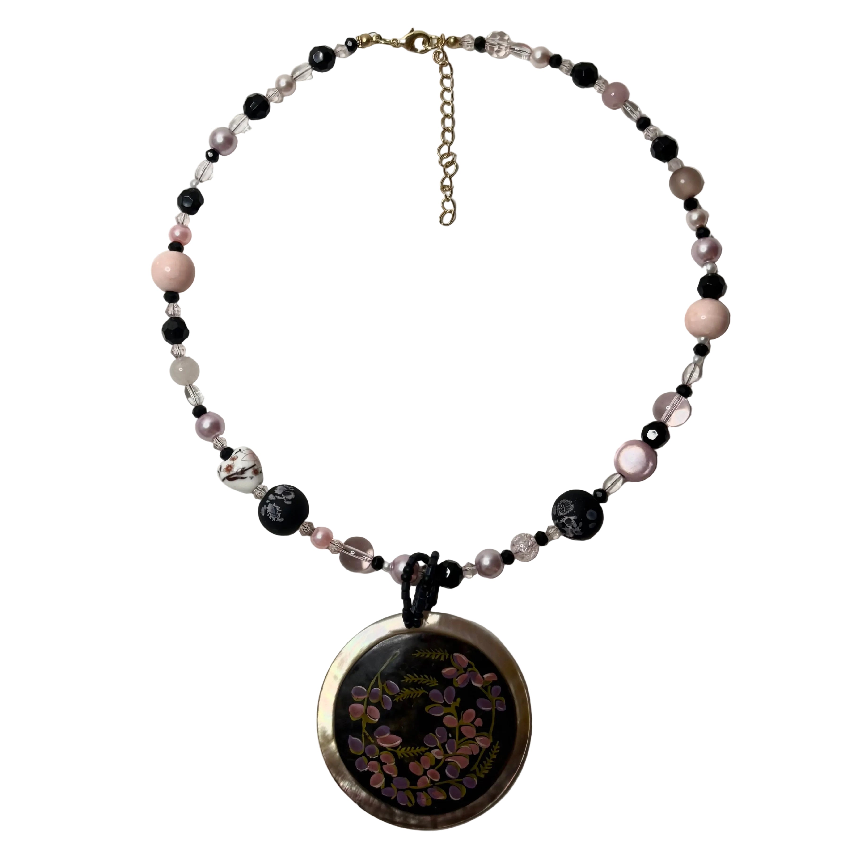 orchid tree beaded necklace