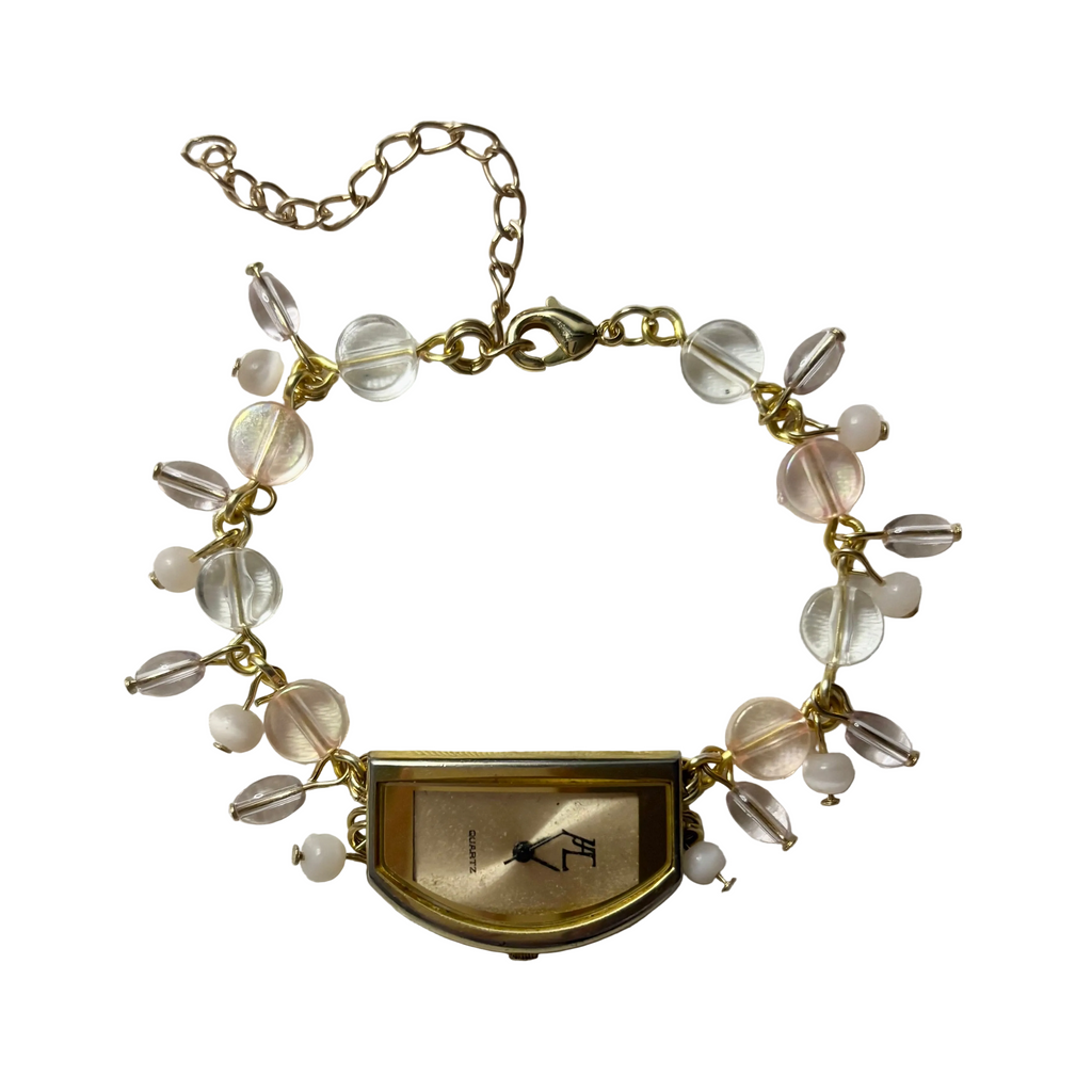 dainty working beaded watch bracelet