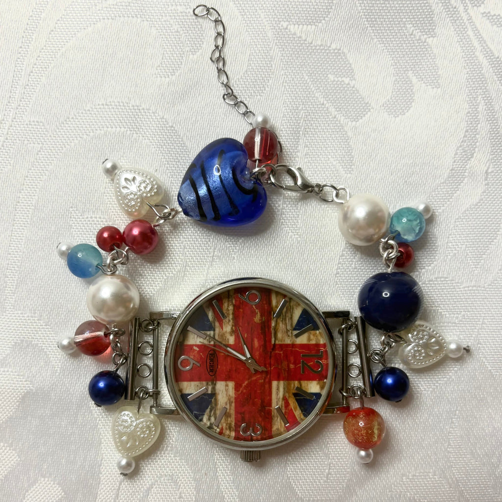uk working beaded watch bracelet