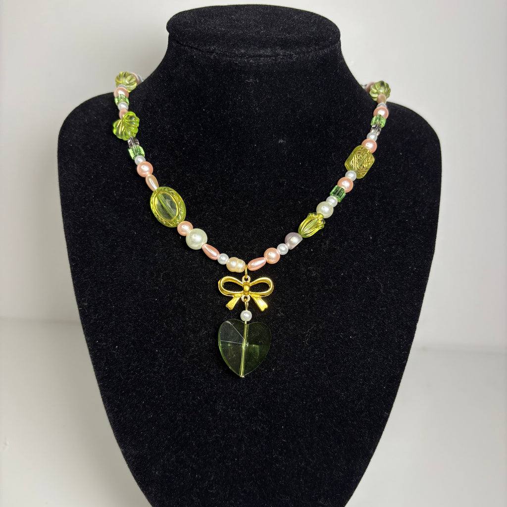 lilypad beaded necklace