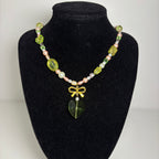 lilypad beaded necklace